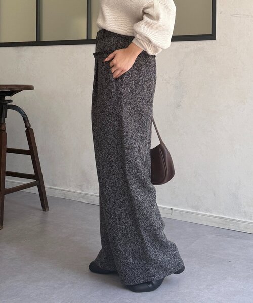 Thevon（ゼボン）の「ツイード切替フリンジタックパンツ（その他パンツ・レディース・ブラウン/アイボリー/ブラック・FREE）」の14枚目の写真