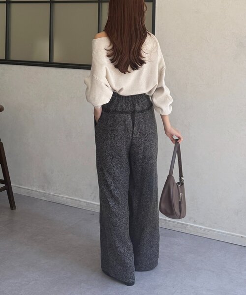 Thevon（ゼボン）の「ツイード切替フリンジタックパンツ（その他パンツ・レディース・ブラウン/アイボリー/ブラック・FREE）」の18枚目の写真