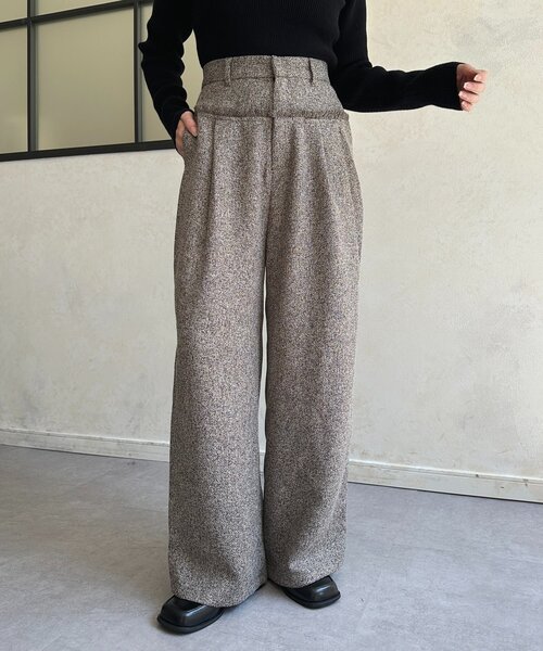 Thevon（ゼボン）の「ツイード切替フリンジタックパンツ（その他パンツ・レディース・ブラウン/アイボリー/ブラック・FREE）」の20枚目の写真