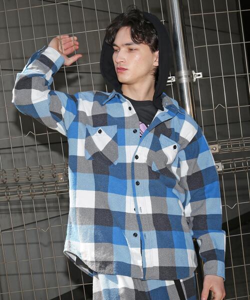 MANASTASH(マナスタッシュ)の「MANASTASH/マナスタッシュ/FLANNEL HOODED SHIRT(シャツ/ブラウス・メンズ・ブルー/モスグリーン・M/S/XL/L)」の13枚目の写真