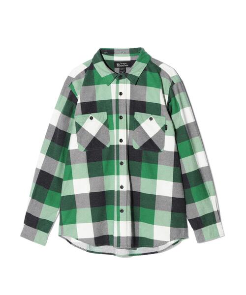 MANASTASH(マナスタッシュ)の「MANASTASH/マナスタッシュ/FLANNEL HOODED SHIRT(シャツ/ブラウス・メンズ・ブルー/モスグリーン・M/S/XL/L)」の9枚目の写真