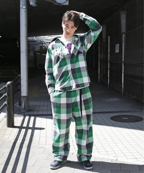 MANASTASH(マナスタッシュ)の「MANASTASH/マナスタッシュ/FLANNEL HOODED SHIRT(シャツ/ブラウス・メンズ・ブルー/モスグリーン・M/S/XL/L)」の5枚目の写真
