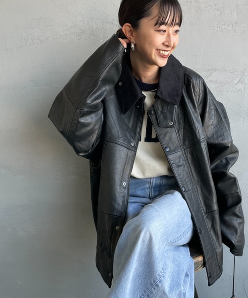 yoused/ユーズド] 別注 ドライバーズ レザージャケット（ライダース