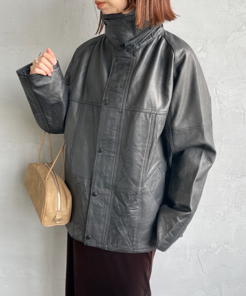 YOUSED（ユーズド）の「[yoused/ユーズド] 別注 ドライバーズ レザージャケット（ライダースジャケット・レディース・ブラック・2/1/0）」の15枚目の写真