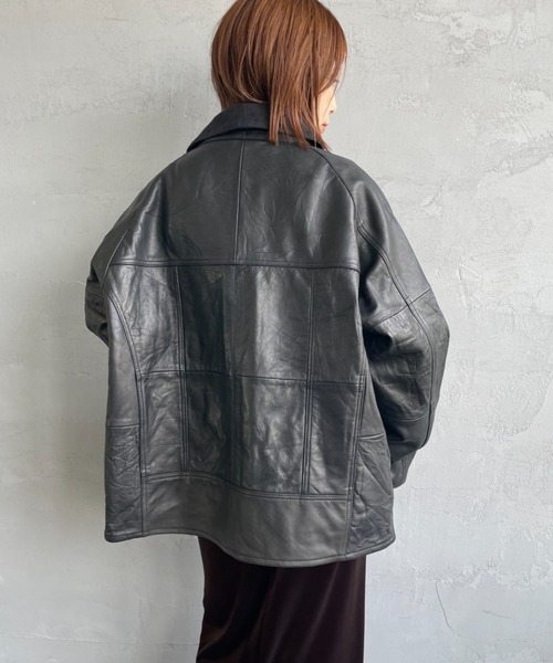 YOUSED（ユーズド）の「[yoused/ユーズド] 別注 ドライバーズ レザージャケット（ライダースジャケット・レディース・ブラック・2/1/0）」の3枚目の写真