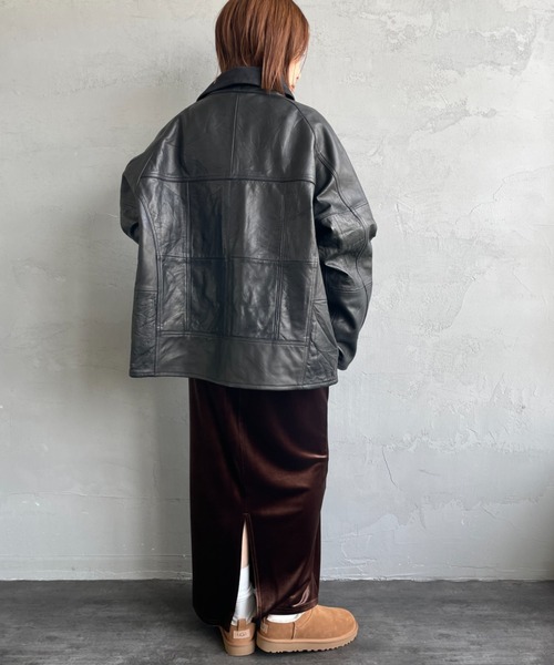 YOUSED（ユーズド）の「[yoused/ユーズド] 別注 ドライバーズ レザージャケット（ライダースジャケット・レディース・ブラック・2/1/0）」の6枚目の写真