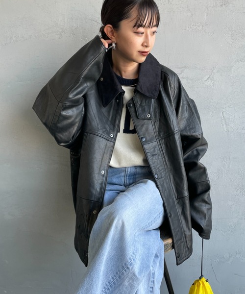 yoused/ユーズド] 別注 ドライバーズ レザージャケット（ライダース