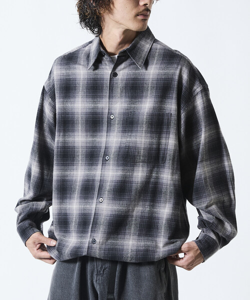 セール】限定展開 ワイドシルエット オンブレチェック スピンドル