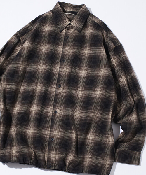 FREAK'S STORE(フリークスストア)の「限定展開 ワイドシルエット オンブレチェック スピンドル シャツ(シャツ/ブラウス・メンズ・ブラウン/ブルー/ブラック/オリーブ・LARGE/MEDIUM/SMALL)」の6枚目の写真