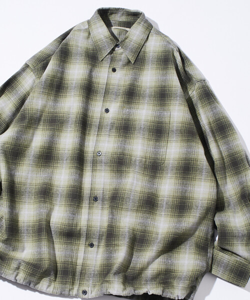 FREAK'S STORE(フリークスストア)の「限定展開 ワイドシルエット オンブレチェック スピンドル シャツ(シャツ/ブラウス・メンズ・ブラウン/ブルー/ブラック/オリーブ・LARGE/MEDIUM/SMALL)」の8枚目の写真