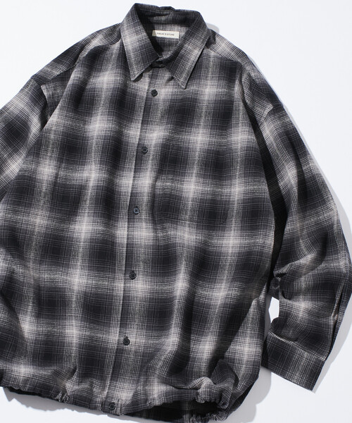 FREAK'S STORE(フリークスストア)の「限定展開 ワイドシルエット オンブレチェック スピンドル シャツ(シャツ/ブラウス・メンズ・ブラウン/ブルー/ブラック/オリーブ・LARGE/MEDIUM/SMALL)」の14枚目の写真