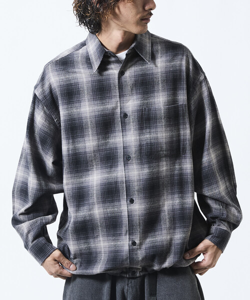 新品SeaRoomlynn ルーズシルエットCHECKシャツ グレーM 000000011863-10-xl.jpg?t=