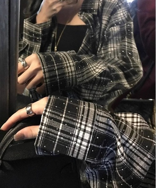 セール】キラキラスートンチェック柄シャツ（シャツ/ブラウス