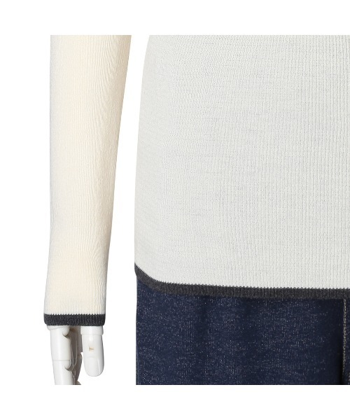 KID BLUE（キッドブルー）の「キッドブルー -２５コットンリブ -長袖トップス -KRCN535 -kidblue（ニット/セーター・レディース・アイボリー/チャコールグレー・M）」の13枚目の写真