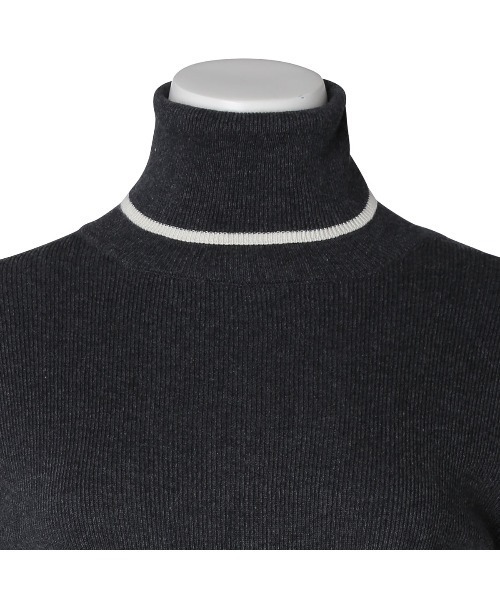 KID BLUE（キッドブルー）の「キッドブルー -２５コットンリブ -長袖トップス -KRCN535 -kidblue（ニット/セーター・レディース・アイボリー/チャコールグレー・M）」の5枚目の写真