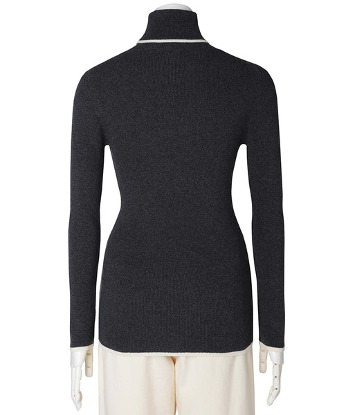 KID BLUE（キッドブルー）の「キッドブルー -２５コットンリブ -長袖トップス -KRCN535 -kidblue（ニット/セーター・レディース・アイボリー/チャコールグレー・M）」の4枚目の写真