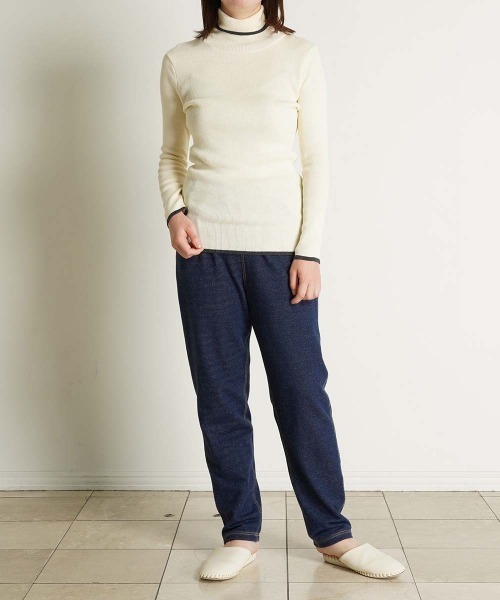 KID BLUE（キッドブルー）の「キッドブルー -２５コットンリブ -長袖トップス -KRCN535 -kidblue（ニット/セーター・レディース・アイボリー/チャコールグレー・M）」の7枚目の写真