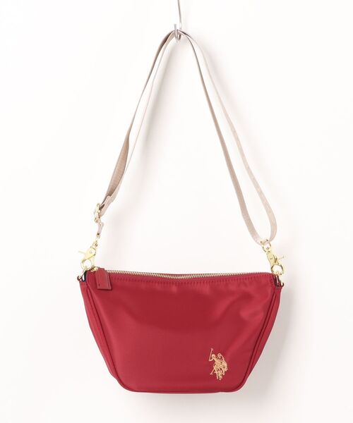 U.S. POLO ASSN.(ユーエスポロアッスン)の「【U.S. POLO ASSN.】 ユーエスポロアッスン ナイロン ハーフムーンショルダーバッグ USPA-2719(ショルダーバッグ・レディース・ブラック/ブラウン/ライトグレー/ワインレッド・FREE)」の4枚目の写真