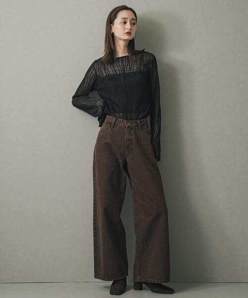 SENSE OF PLACE by URBAN RESEARCH（センスオブプレイスバイアーバンリサーチ）の「ウェーブパターンジャガードトップ（Tシャツ/カットソー・レディース・ブラウン/ブラック/アイボリー・ONE）」の13枚目の写真