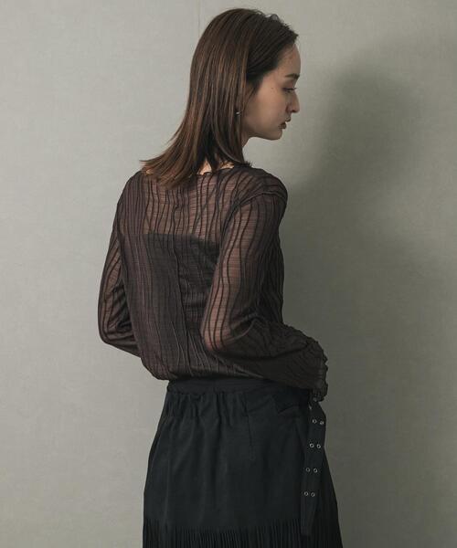 SENSE OF PLACE by URBAN RESEARCH（センスオブプレイスバイアーバンリサーチ）の「ウェーブパターンジャガードトップ（Tシャツ/カットソー・レディース・ブラウン/ブラック/アイボリー・ONE）」の19枚目の写真