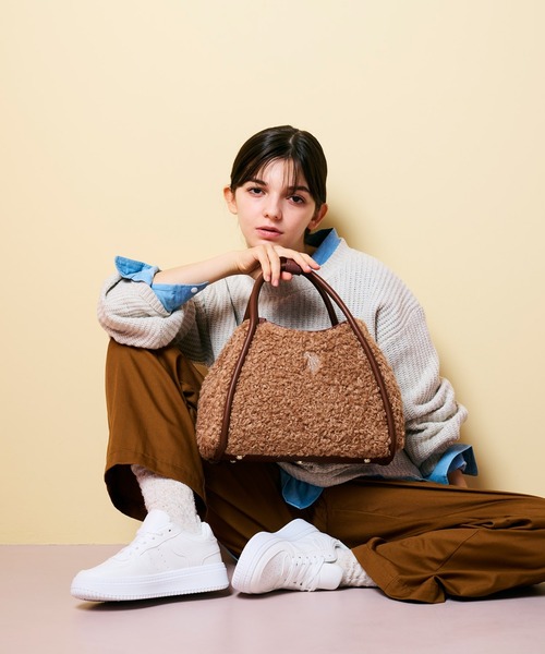 U.S. POLO ASSN. FLUFFY トートバッグ ショルダーバッグ 黒 U.S. POLO ASSN.】 ユーエスポロアッスン FLUFFY トートバッグ USPA