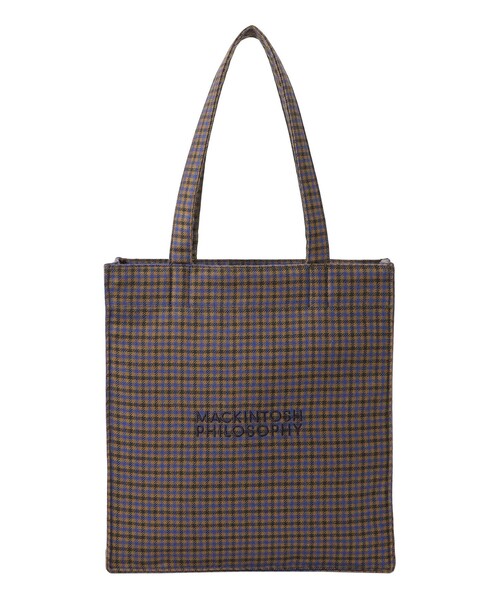 MACKINTOSH PHILOSOPHY（ﾏｯｷﾝﾄｯｼｭ ﾌｨﾛｿﾌｨｰ）の「チェックツイードロゴトート（トートバッグ・レディース・ブラウン/グレー系その他2・FREE）」の2枚目の写真