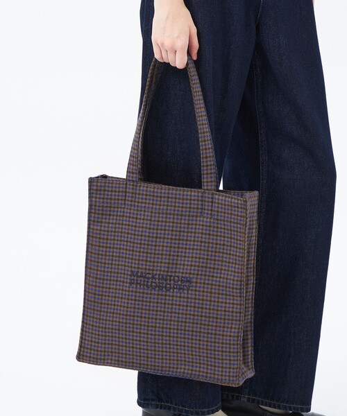 MACKINTOSH PHILOSOPHY（ﾏｯｷﾝﾄｯｼｭ ﾌｨﾛｿﾌｨｰ）の「チェックツイードロゴトート（トートバッグ・レディース・ブラウン/グレー系その他2・FREE）」の4枚目の写真