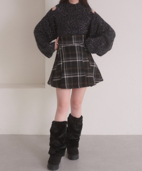 Ambre Neige(アンブルネージュ)の「plaid pattern flare mini skirt / チェックフレアミニスカート(スカート・レディース・ブラック/レッド系その他/ネイビー・FREE)」の12枚目の写真
