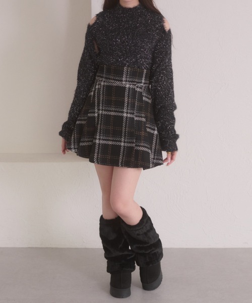 Ambre Neige(アンブルネージュ)の「plaid pattern flare mini skirt / チェックフレアミニスカート(スカート・レディース・ブラック/レッド系その他/ネイビー・FREE)」の13枚目の写真