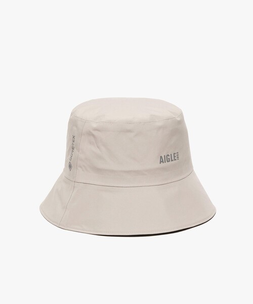 AIGLE（エーグル）の「GORE-TEX ゴアテックス ワンポイントロゴ バケットハット（ハット・レディース・モスグリーン/ブラック/アイボリー・L/S/M）」の4枚目の写真