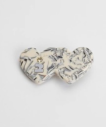 CERCA（チェルカ）の「【 MEMECLE / メメクル 】ダブルハート カラー ヘアクリップ（バレッタ/ヘアクリップ）」