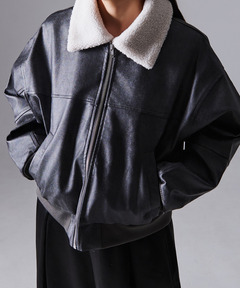 UNISEX》Lamb leather Prime-Over Single Rider Collared Jacket