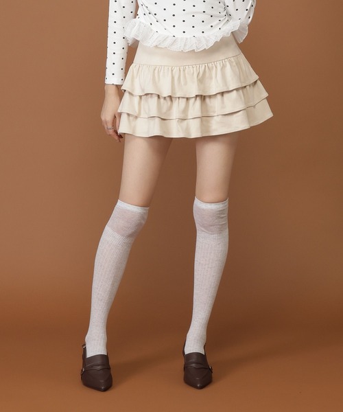 3.3 Field Trip （3.3フィールドトリップ）の「3.3 Field Trip／フェイクスウェードフリルスカート（スカート・レディース・アイボリー/ブラウン・FREE）」の17枚目の写真