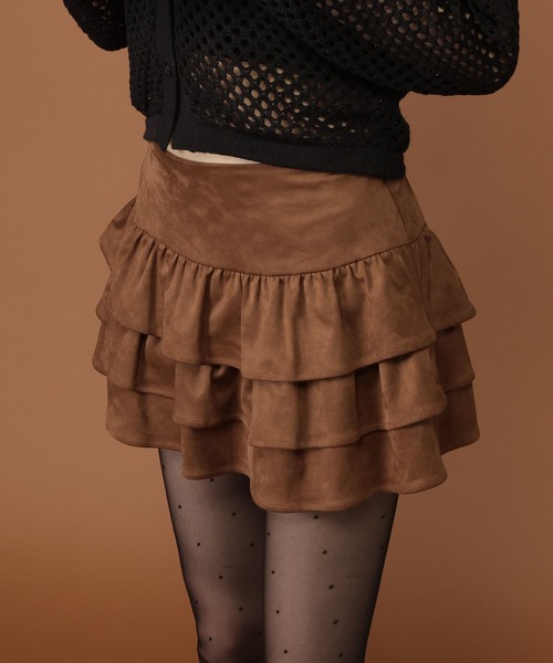 3.3 Field Trip （3.3フィールドトリップ）の「3.3 Field Trip／フェイクスウェードフリルスカート（スカート・レディース・アイボリー/ブラウン・FREE）」の20枚目の写真