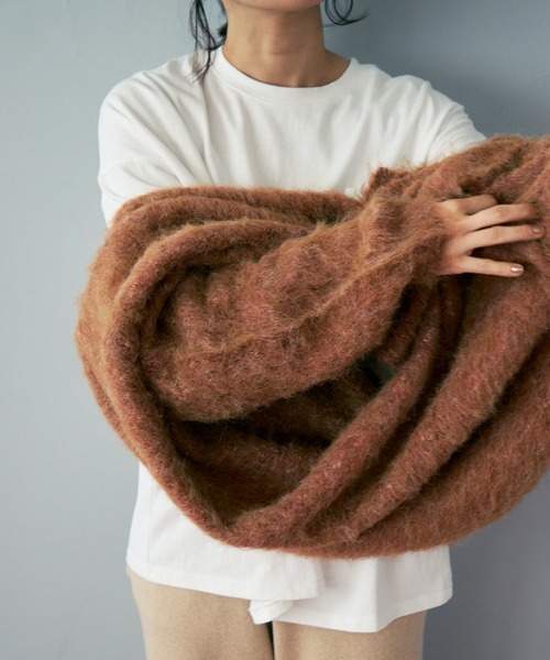 Crisp（クリスプ）の「ロングスリーブポケットTシャツ（Tシャツ/カットソー・レディース・ホワイト/ブラウン・FREE）」の6枚目の写真