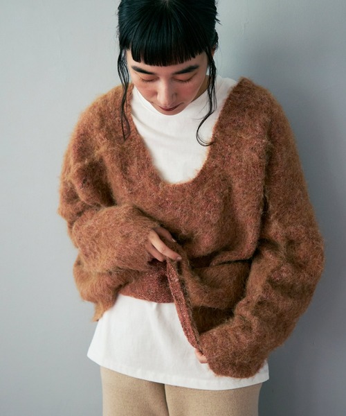 Crisp（クリスプ）の「ロングスリーブポケットTシャツ（Tシャツ/カットソー・レディース・ホワイト/ブラウン・FREE）」の10枚目の写真