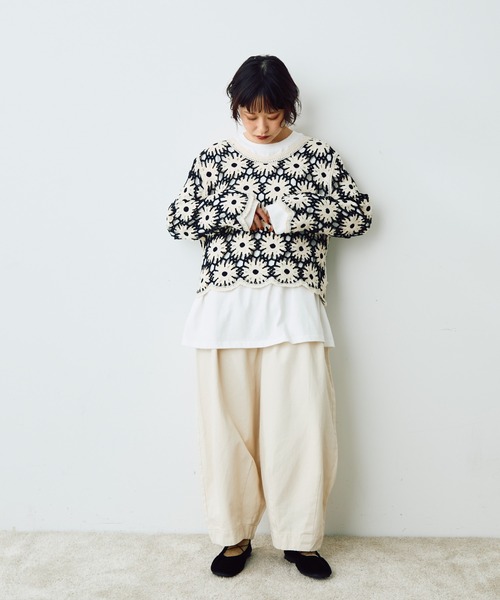 Crisp（クリスプ）の「ロングスリーブポケットTシャツ（Tシャツ/カットソー・レディース・ホワイト/ブラウン・FREE）」の20枚目の写真