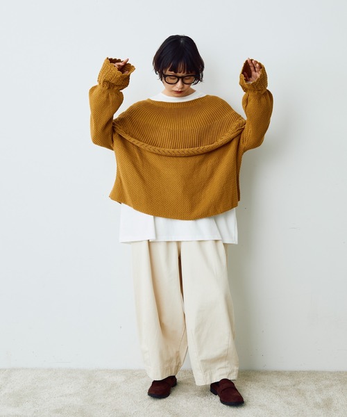 Crisp（クリスプ）の「ロングスリーブポケットTシャツ（Tシャツ/カットソー・レディース・ホワイト/ブラウン・FREE）」の19枚目の写真