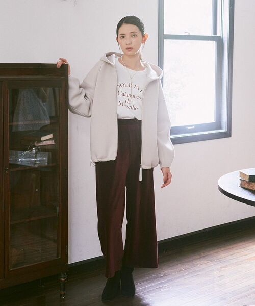 earth music&ecology（アースミュージックアンドエコロジー）の「コーデュロイタックパンツ（その他パンツ・レディース・アイボリー/ボルドー/ブラック・S/M）」の18枚目の写真