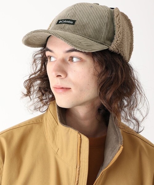 Columbia(コロンビア)の「コーデュロイ Columbia/ケンドリックパーク ファー フラップキャップ UVカット/コロンビア(キャップ・レディース・グリーン/アイボリー/ブラック・ONE SIZE)」の1枚目の写真