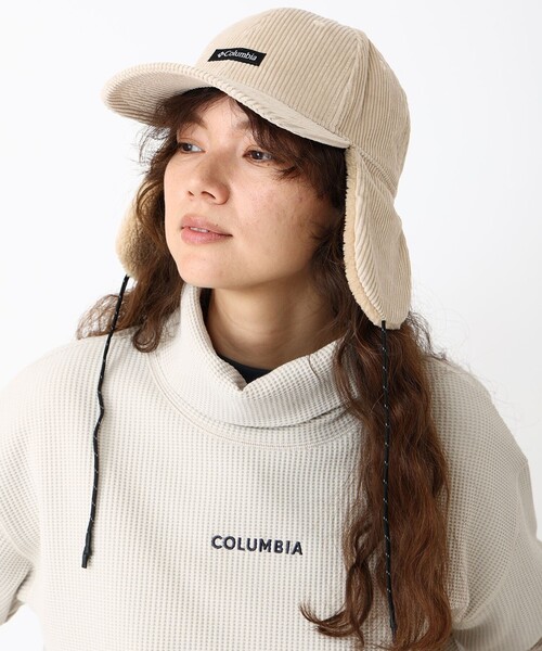 Columbia(コロンビア)の「コーデュロイ Columbia/ケンドリックパーク ファー フラップキャップ UVカット/コロンビア(キャップ・レディース・グリーン/アイボリー/ブラック・ONE SIZE)」の13枚目の写真