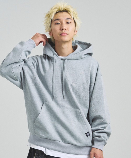 GALLIS ADDICTION（ガリスアディクション）の「GA STONE BIG-LOGO HOODIE（パーカー・メンズ・グレー/ブラック・M/L）」の2枚目の写真