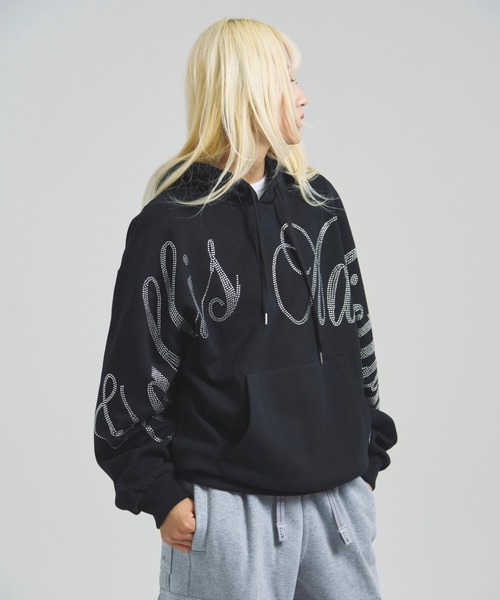 GALLIS ADDICTION（ガリスアディクション）の「GA STONE BIG-LOGO HOODIE（パーカー・メンズ・グレー/ブラック・M/L）」の6枚目の写真