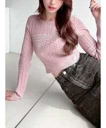 RESEXXY | ケーブルクロップドニットトップス(ニット/セーター)