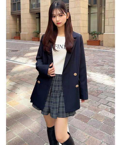 RESEXXY（リゼクシー）の「ケーブルクロップドニットトップス（ニット/セーター・レディース・グレー/ホワイト/ピンク・FREE）」の4枚目の写真