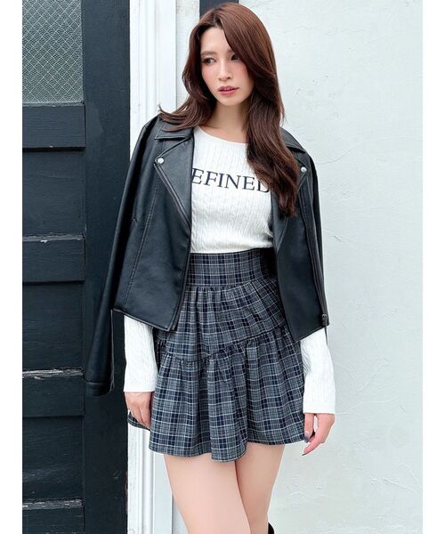 RESEXXY（リゼクシー）の「ケーブルクロップドニットトップス（ニット/セーター・レディース・グレー/ホワイト/ピンク・FREE）」の8枚目の写真