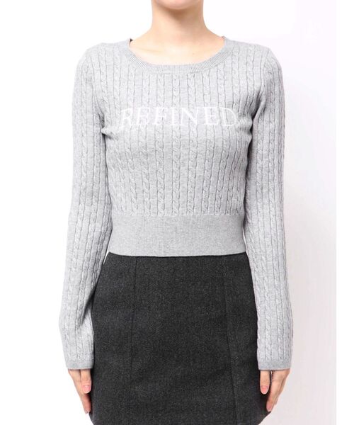 RESEXXY（リゼクシー）の「ケーブルクロップドニットトップス（ニット/セーター・レディース・グレー/ホワイト/ピンク・FREE）」の17枚目の写真