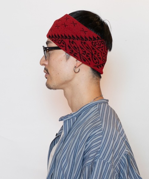 CA4LA（カシラ）の「BANDANA PATTERNED HB（ヘアバンド・メンズ・レッド/ブラック/ネイビー・ONESIZE）」の6枚目の写真
