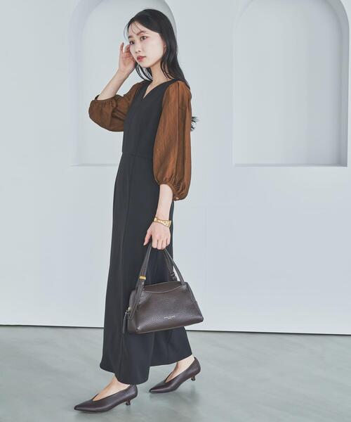 URBAN RESEARCH ROSSO WOMEN（アーバンリサーチ　ロッソ）の「ドッキングスリーブVネックワンピース（ワンピース・レディース・ブラック/カーキ・FREE）」の16枚目の写真