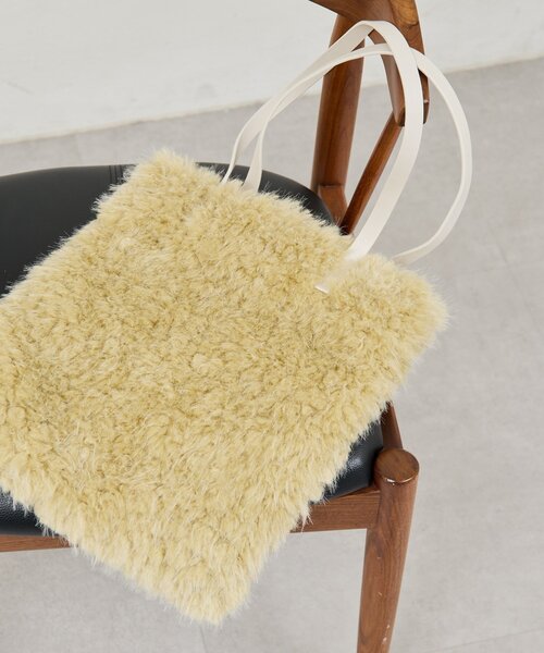 GALLARDAGALANTE(ガリャルダガランテ)の「【2.718】フェイクカシミヤトート(トートバッグ・レディース・オフホワイト/レモンイエロー・FREE)」の8枚目の写真